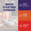 Floating Candles for Centerpieces - Pack of 16 White Unscented Long Burning (8 hrs) - White Floating Candles 3 inch Diameter for Weddings, Christmas Holiday Dinners, Round Candles, Home Décor