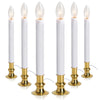 TUDAK Electric Christmas Window Candle Lamp with Gold Plated Base, Dusk to Dawn | Auto Sensor | Turns Candle on in Dark and Off in Light, Ready to Use! | 6 Pack