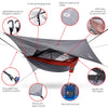 Easthills Outdoors Jungle Explorer 118" x 79" Double Camping Hammock Lightweight Ripstop Parachute Nylon 2 Person Hammocks with Removable Bug Net, Tree Straps and Tarp Gray