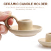 DOITOOL 2Pcs Ceramic Candlestick Holder, Taper Candle Holder with Handle, Nordic Style Candlelight Stand Desktop Ornament (Beige) (Beige)
