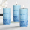 Petristrike Ocean Scented Pillar Candles,60+ Hrs Long Burning Candles, Set of 3 Blue Candles for Home Scented (3x6'')