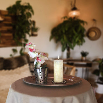 Simply Soson Set of 3 Ivory Rustic Textured Pillar Candles 3x4-inch - Unscented Dripless Large Bulk Candles - Home Wedding Rustic Décor