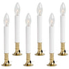 Creative Hobbies Electric Window Candle Lamp with Brass Plated Base, Dusk to Dawn Sensor Turns Candle on in Dark and Off in Light, Ready to Use! | 6 Pack