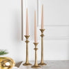 Iron Taper Candle Holder - Set of 3 Decorative Candle Stand - Candlestick Holder for Wedding, Dinning, Party - Antique Brass