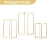 Nuptio Glass Hurricane Candle Holder Set of 3 Gold Pillar Candle Holders Large Rectangular Candleholder Table Centerpieces Decoration for Wedding Christmas Holiday Home Ornaments 9.5 & 8.1 & 6.5 inch