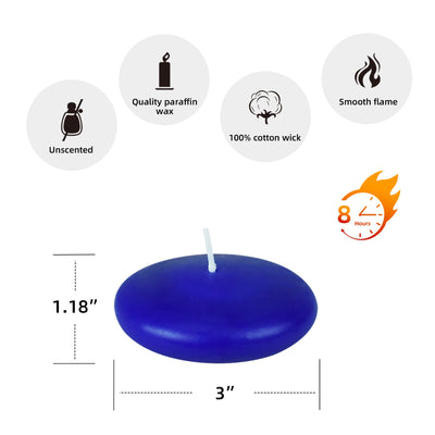 Zest Candle 12-Piece Floating Candles, 3-Inch, Blue