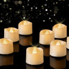 Homemory 48-Pack Novelty Flickering Tea Lights Candles, 200+Hours Battery Operated, Fake Electric LED Votive Candles, Small Wedding Candles for Table Centerpieces,Proposal,Anniversary, Ivory Base