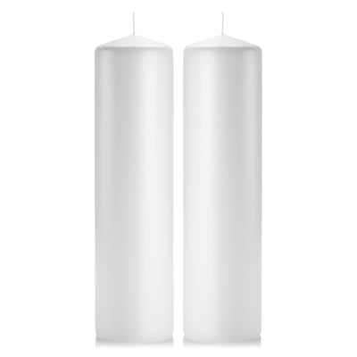 White Pillar Candles - Set of 2 Unscented Pillar – 3x12 inches for Wedding Centerpiece Candle, Home Decor and Holiday Celebrations