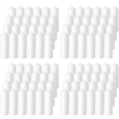 MTLEE Set of 40 White Pillar Candles 2x4 Inch Dripless Unscented Candle Bulk Large Clean Burning Smokeless Dinner Candles Long Burning Decorative Candles for Home Wedding Party Spa Bath