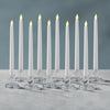 LampLust Taper Candles Battery Operated, 10 Inch, Set of 10 Flickering Flameless Candles, White Wax, Timer and Batteries Included, Flameless Candles with Remote for Wedding or Home Decor