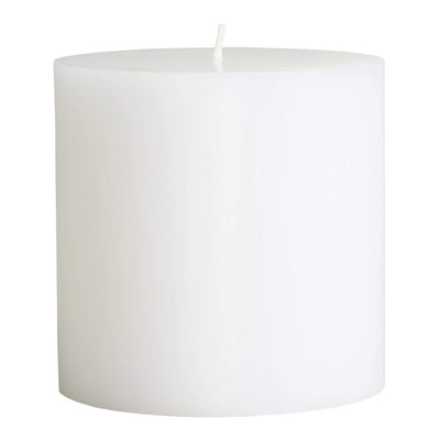 MIster Candle - White 4" x 4" Hand Made Pillar Candles (Set of 2) Unscented, Smokeless, Solid Color