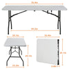 HKLGorg 6 Ft Heavy Duty Working Indoor Outdoor Plastic Folding Utility Party Dining Table Easy to Assemble with Lock Function White, 70.9 x 29.1 x 29.1 inches