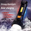 E-SHIDAI 2pcs Solar/Rechargeable Multi Function 1000 Lumens LED Flashlight, with Emergency Strobe Light and 1200 Mah Battery, Emergency Power Supply and USB Charging Cable, Fast Charging (2PC)