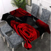 Moslion Decorative Rectangle Table Cloths Red Rose and Black Leaves Floral Tablecloth Table Cover for Dining/BBQ/Picnic/Coffee Table 60 X 84 Inches