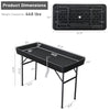 VINGLI 4 Foot Party Ice Cooler Folding Table, Portable Tailgate Camp Fishing Cleaning Table, Plastic with Matching Skirt, Ice Table for Party, BBQ, Camping,Picnic (Black)