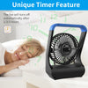 Battery Operated Fan, Camping Fan Battery Powered, Super Long Lasting, Portable D-Cell Battery Powered Desk Fan with Timer, 3 Speeds, Quiet, 180° Rotation, for Office,Bedroom,Outdoor, 5'', Blue