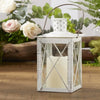 Kate Aspen Medium Decorative Lanterns - Set of 24 - Luminous Distressed White Metal Lantern Candle Holders Centerpieces for Wedding, Home Decor and Party - 6.3" H (8.9" H with Handle)