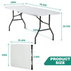 PayLessHere Camping Table Plastic Picnic Table Office Table for Parties Wedding Camping Office with Carrying Handle (White, 6 FT)