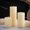 MTLEE Ribbed Pillar Candles Set of 3, Width 3" High 4" 6" 8" Large Scented Pillar Candles Decorative Aesthetic Candles Modern Home Decor(Cream)