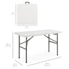 Best Choice Products 4ft Plastic Folding Table, Indoor Outdoor Heavy Duty Portable w/Handle, Lock for Picnic, Party, Camping - White