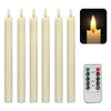 Baleid Flameless Candles with Remote, Taper Candles Battery Operated, Led Candles Flickering Flame with Timer and Dimmer, Fake Candle Sticks Pack of 6, Wedding Christmas Home Party Decor (Ivory)