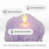 Luminara Lavender Rose Sphere Flameless Candle, Unscented Real Wax LED Candle, Timer, Holiday Decoration Centerpiece (4.25"x4.5")