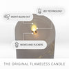 Luminara Grey Flameless LED Candle with Debossed Sea Turtle Moving Flame Pillar (3" x 4.5"), Unscented Real Wax with Recessed Edge, Battery Operated Candle Lights