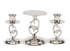 Hortense B. Hewitt Sparkling Love Set Candle Stands, 4-Inch, Nickel-Plated, 3 Count