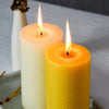 AGLARY 3PCS 3 * 6" Beeswax Pillar Candles, Large Handmade Pure Beeswax Rolled Candles, Unscented & Dripless & Smokeless,Original Color