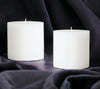 MIster Candle - White 4" x 4" Hand Made Pillar Candles (Set of 2) Unscented, Smokeless, Solid Color