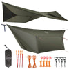 onewind 12ft Hammock Tarp, Ultralight Tarp Lightweight and Waterproof Silnylon Hammock Rain Fly, Versatile Camping Tarp with Doors, Easy to Setup with Stuff Sack, Tent Stakes, OD Green