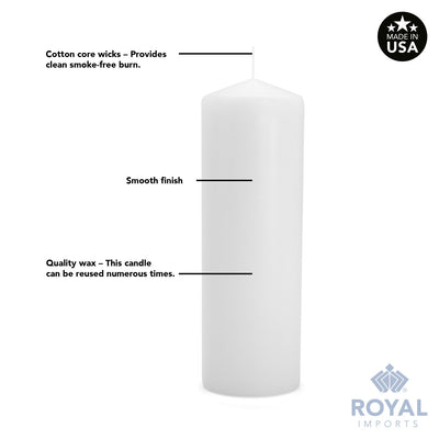 Royal Imports Unscented Pillar Candles 3 Inch Premium Wax White, 4 Sets (12 Candles - 4 of Each 3x3, 3x6, 3x9) White Unscented Premium Wax for Wedding, Spa, Party, Birthday, Holiday, Bath, Home Decor