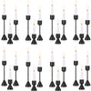 Suclain Set of 24 Short Candle Holders Metal Taper Candle Holders Modern Candlestick Holder Table Centerpieces for Party, Wedding, Dinning, Home, Birthday Decor(Black)