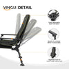 VINGLI Oversized Fishing Chair Heavy Duty Support 440 LBS, 160° Freely Adjustable Reclining Folding Chairs, Lounge Travel Outdoor Seat with High Back for Fishing Camping or Leisure