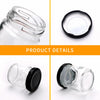 QAPPDA 1.5oz Mini Glass Jars with Black Lids,Round Small Honey Jars 70 Pack Mini Storage Jar for Candle Making,Clear Glass Bottle 45ml Glass Spice Containers for Jelly,Jam,Craft,Wedding,Party Favor