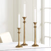 Iron Taper Candle Holder - Set of 3 Decorative Candle Stand - Candlestick Holder for Wedding, Dinning, Party - Antique Brass