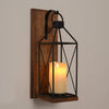 Homemory Wall Candle Sconce, Wood Rustic Candle Holder Decorative Candle Lantern with Glass Holder, Wall Decorations for Living Room, Dining Room