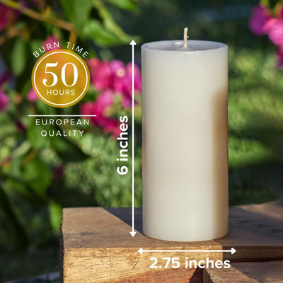 Simply Soson Citronella Candle - Citronella Scented Pillar Candles Ivory - 3x6 inch - 3 Pack - Long Lasting Burn Outside Candles for Garden Yard Balcony, Summer Camping