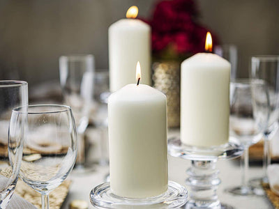 BOLSIUS 12 Ivory Pillar Candles Set - Unscented 43 Hour Long Lasting Candles - 2.7-x 5.1-inch Dripless Clean Burning Smokeless Dinner Candle - Perfect for Weddings Parties and Special Occasions