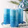 Petristrike Ocean Scented Pillar Candles,60+ Hrs Long Burning Candles, Set of 3 Blue Candles for Home Scented (3x6'')