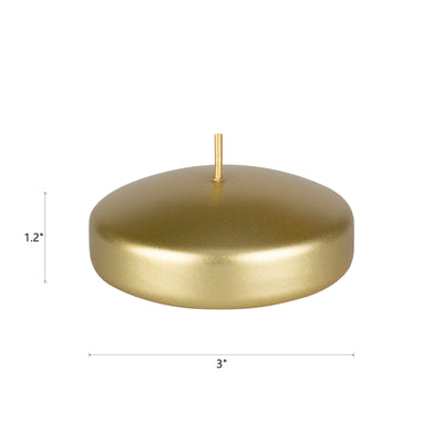 Mega Candles 12 pcs Unscented Gold Floating Disc Candle, Hand Poured Paraffin Wax Candles 3 Inch Diameter, Home Décor, Wedding Receptions, Baby Showers, Birthdays, Celebrations & Party Favors