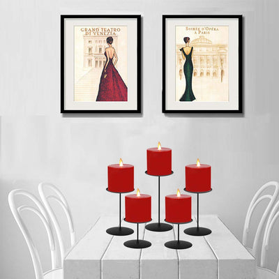 NiceAI Candle Holders for Pillar Candles Fireplace Candelabra Modern Iron Candlesticks Table Centerpiece Home Decoration Wedding Sturdy Set of 5 Black