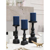 CANDWAX 3x4 Pillar Candle Set of 3 - Decorative Rustic Candles Unscented and No Drip Candles - Ideal as Large Candles for Home Interior - Dark Blue Candles