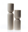 LAWA Hourglass Pillar Candle - Large Beautiful Handmade Pillar Scented Soy Wax Candle Elegant Bubble Aesthetic Candle Housewarming Gift Home Room Shelf Decor Idea White (Set of 2)