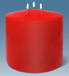 Hyoola Red Three Wick Large Candle - 6 x 6 Inch - Unscented Big Pillar Candles - 146 Hour - European Made