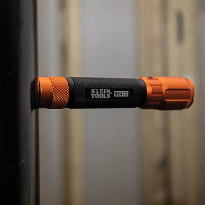 Klein Tools 56413 Rechargeable 2-Color LED Flashlight, Holster, Spotlight, Floodlight, Red LED, 1000 Lumens, USB Cable, Camping, Hunting