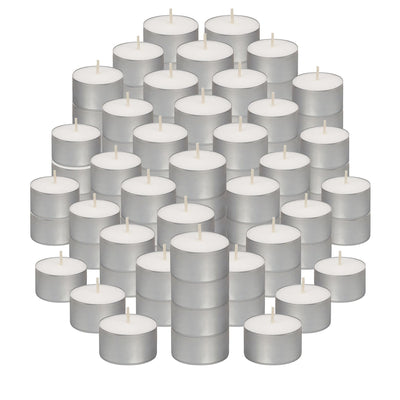 BOLSIUS Tea Lights Candles - Pack of 100 White Unscented Candle Lights with 8 Hour Burning Time - Tea Candles for Wedding, Home, Parties, and Special Occasions