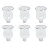 Clear Glass Votive Cups with Peg 6 Pack, Tulip Votive for Candelabra Candle Holder, Home Interior Candle Sconce Glass Replacement Parts, Shabbat Candle Glass Oil Lamp, 4E's Novelty (2.75" Tall)