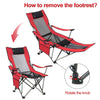 SUNTIME Outdoor Adjustable Folding Camping Chair with Removable Footrest(RED)