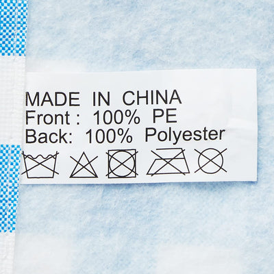 Violet Linen Deluxe Checkered Gingham Pattern, Vinyl Tablecloth Elestic, Polyester Flannel Backed Lining, Blue, 28 x 72 Inch, 3-Piece Set, Picnic Table and Bench Fitted Table Cover